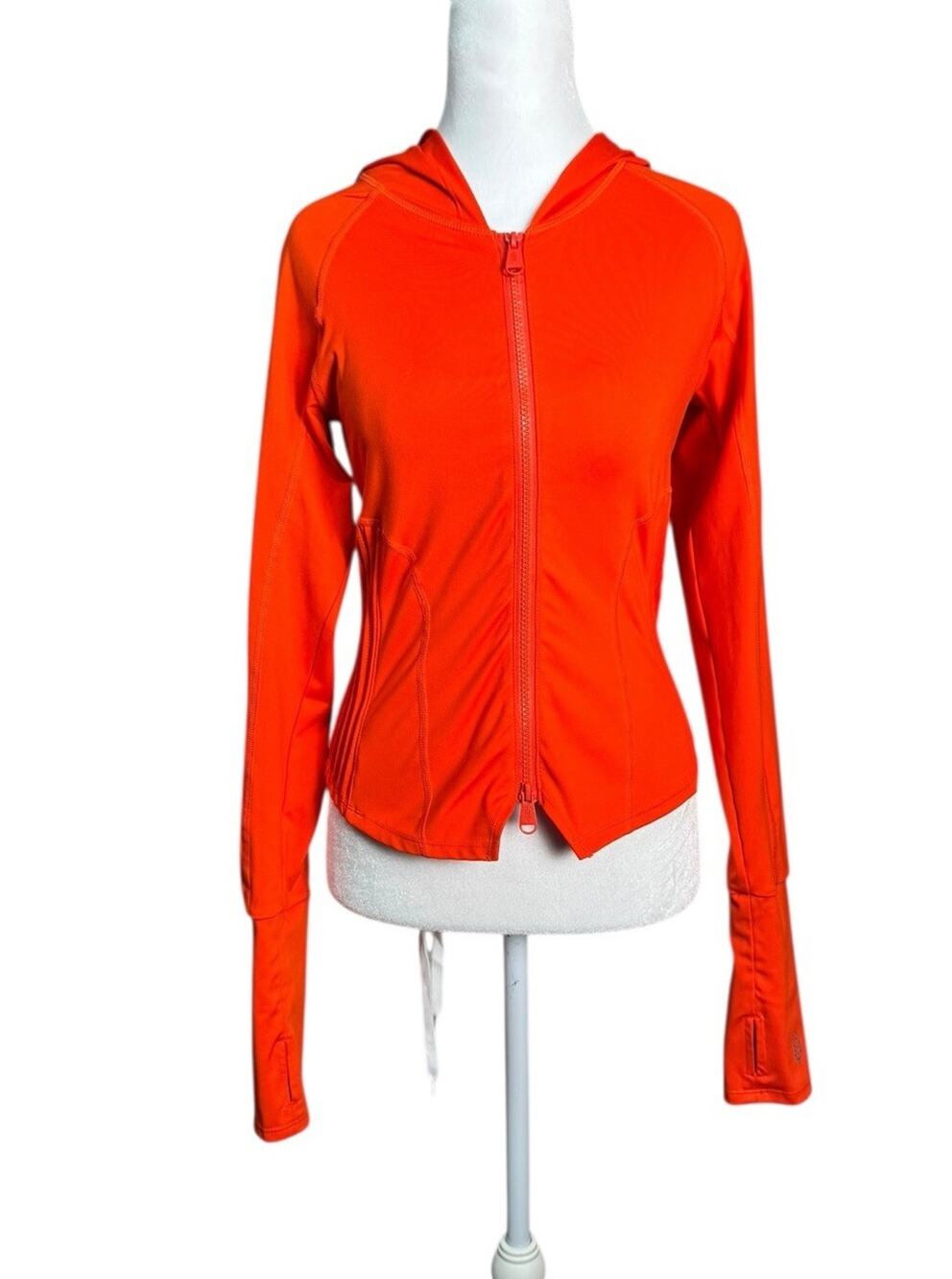 Free People Movement Womens Orange Zip Hoodie Layer Jacket Sz S Running Workout